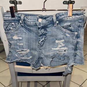 Buckle Black fit #53 Light Blue Distressed Jean Shorts